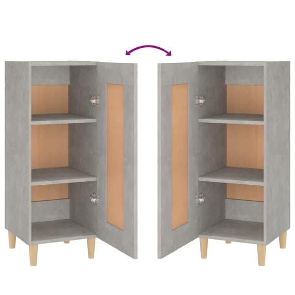 vidaXL skænk 34,5x34x90 cm konstrueret træ betongrå
