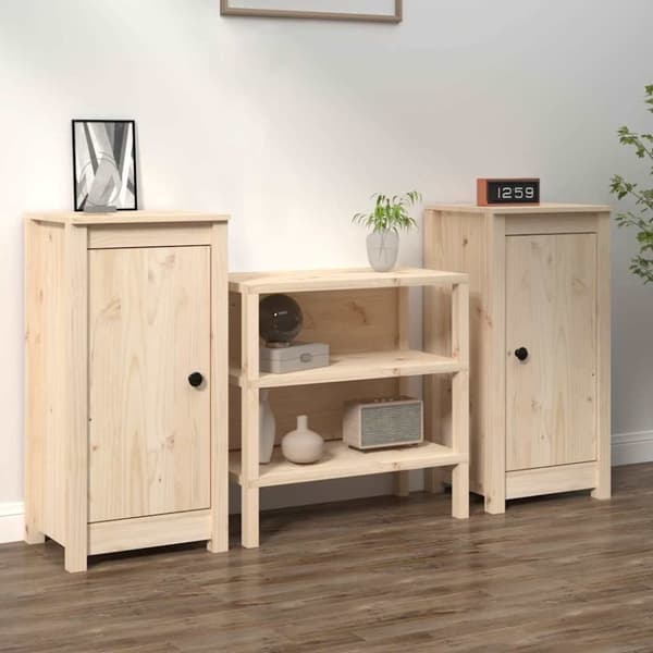 vidaXL skænke 2 stk. 40x35x80 cm massivt fyrretræ