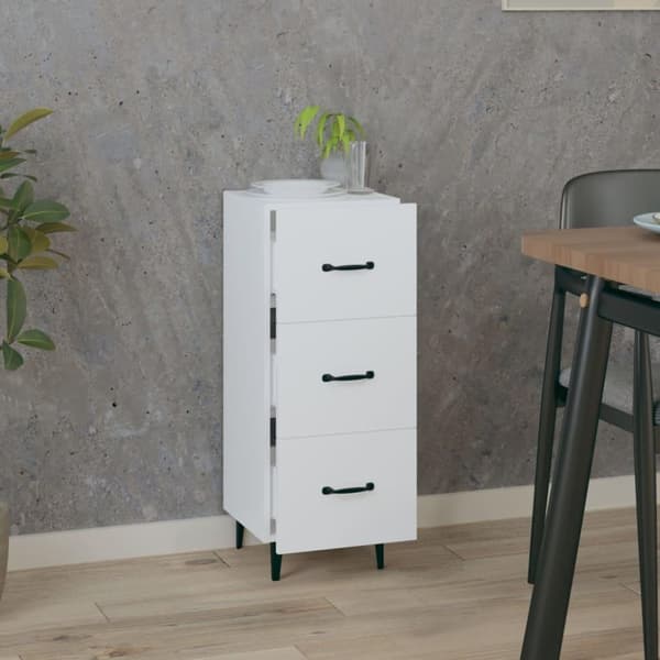 vidaXL skænk 34,5x34x90 cm konstrueret træ hvid