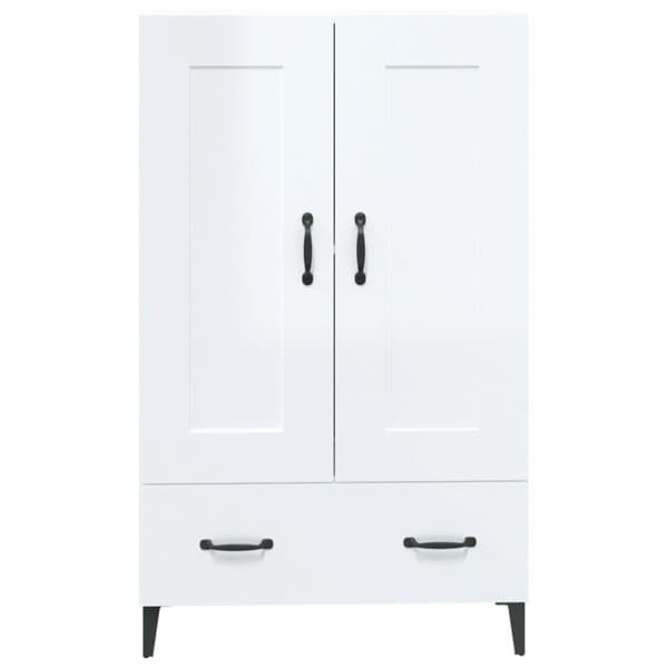 vidaXL skab 70x31x115 cm konstrueret træ hvid højglans