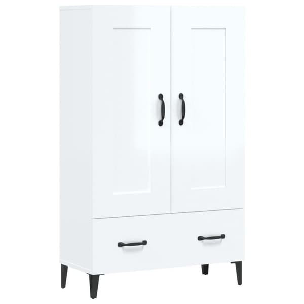 vidaXL skab 70x31x115 cm konstrueret træ hvid højglans