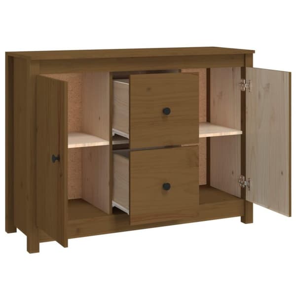 vidaXL Skjenk honningbrun 100x35x74 cm heltre furu