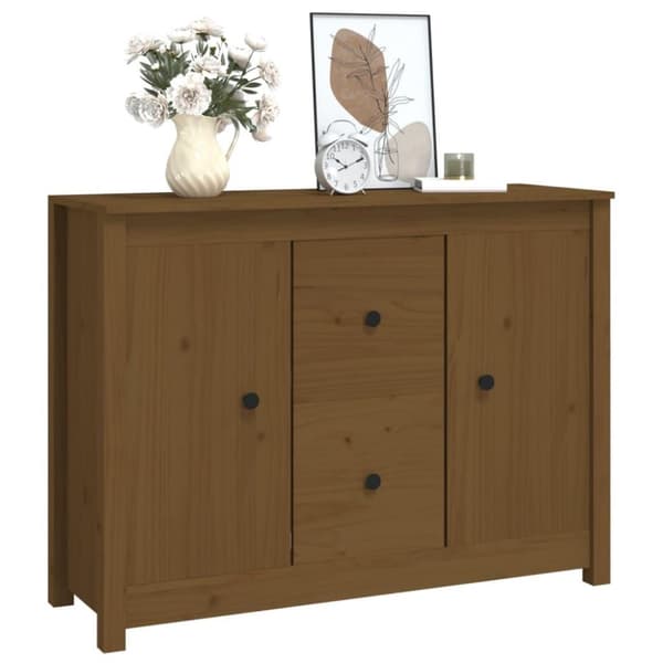vidaXL Skjenk honningbrun 100x35x74 cm heltre furu