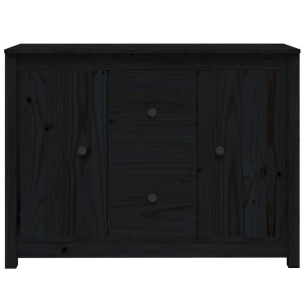 vidaXL Skjenk svart 100x35x74 cm heltre furu