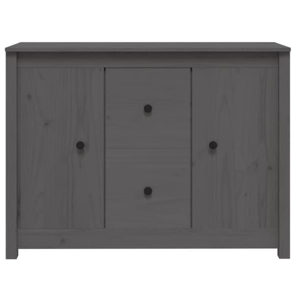 vidaXL Skjenk grå 100x35x74 cm heltre furu