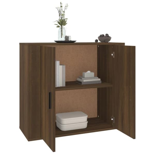 vidaXL Skjenk brun eik 80x33x70 cm konstruert tre