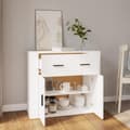 Miniatyrbilde 5 av 10: vidaXL Skjenk hvit 80x33x70 cm konstruert tre