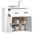 Miniatyrbilde 6 av 10: vidaXL Skjenk hvit 80x33x70 cm konstruert tre