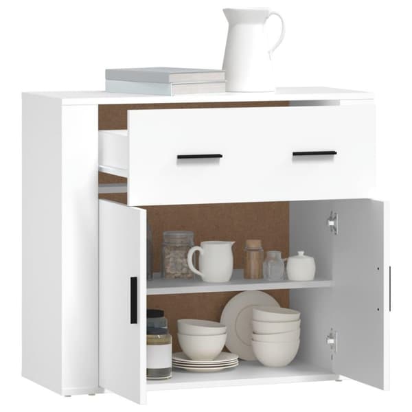 vidaXL Skjenk hvit 80x33x70 cm konstruert tre