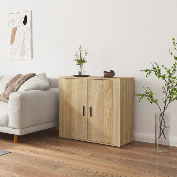 vidaXL Skjenk sonoma eik 80x33x70 cm konstruert tre