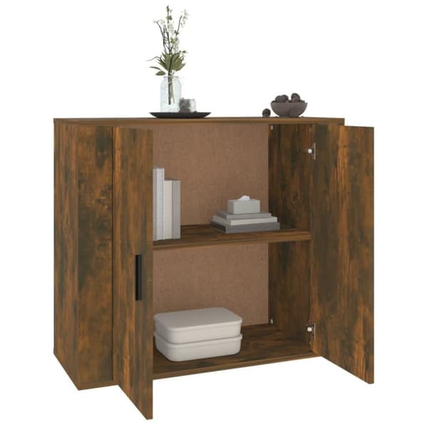 vidaXL Förvaringsskåp rökfärgad ek 80x33x70 cm konstruerat trä