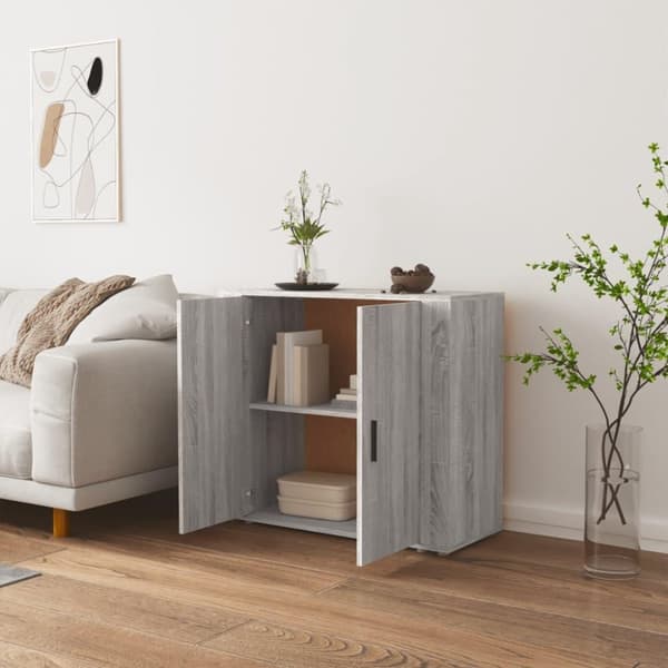 vidaXL Skåp grå sonoma 80x33x70 cm konstruerat trä