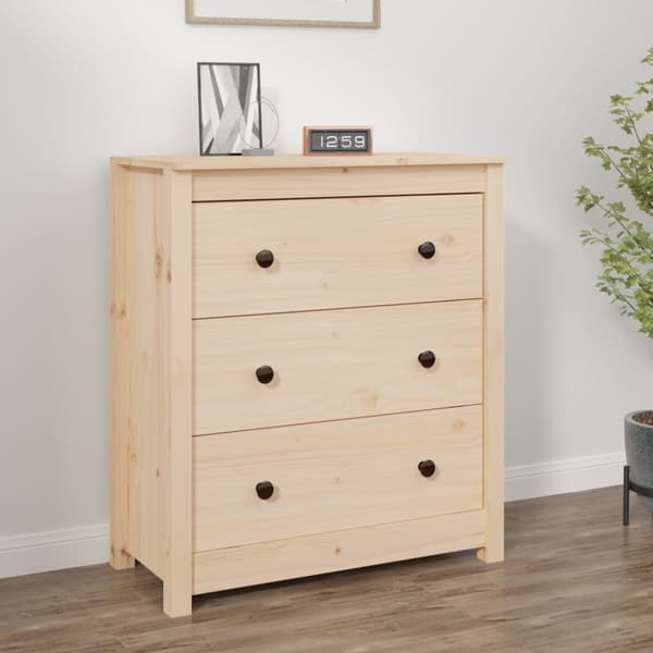 vidaXL skænk 70x35x80 cm massivt fyrretræ