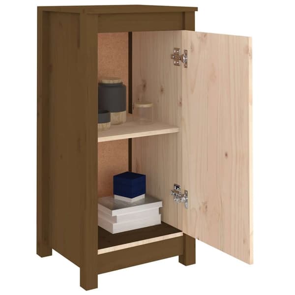 vidaXL skænk 40x35x80 cm massivt fyrretræ gyldenbrun