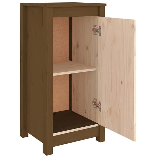 vidaXL skænk 40x35x80 cm massivt fyrretræ gyldenbrun
