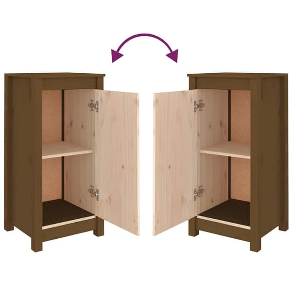 vidaXL skænk 40x35x80 cm massivt fyrretræ gyldenbrun