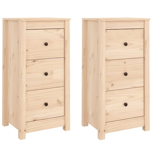 vidaXL skænke 2 stk. 40x35x80 cm massivt fyrretræ