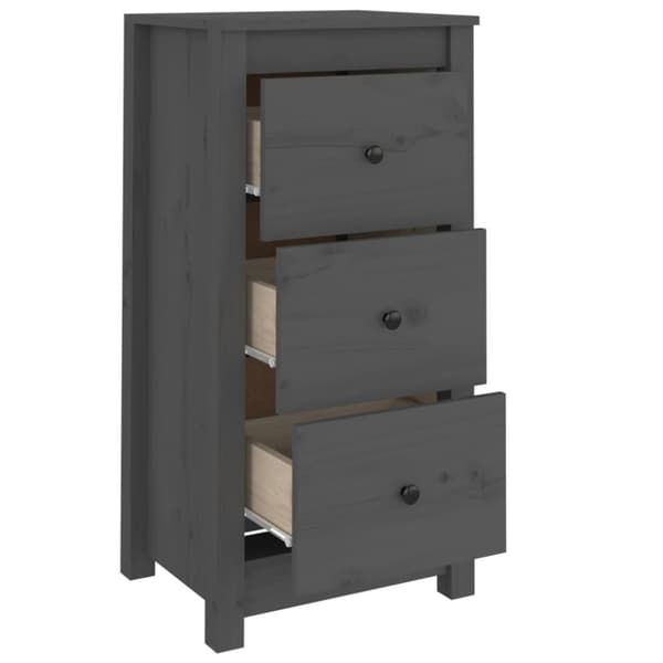 vidaXL skænke 2 stk. 40x35x80 cm massivt fyrretræ grå