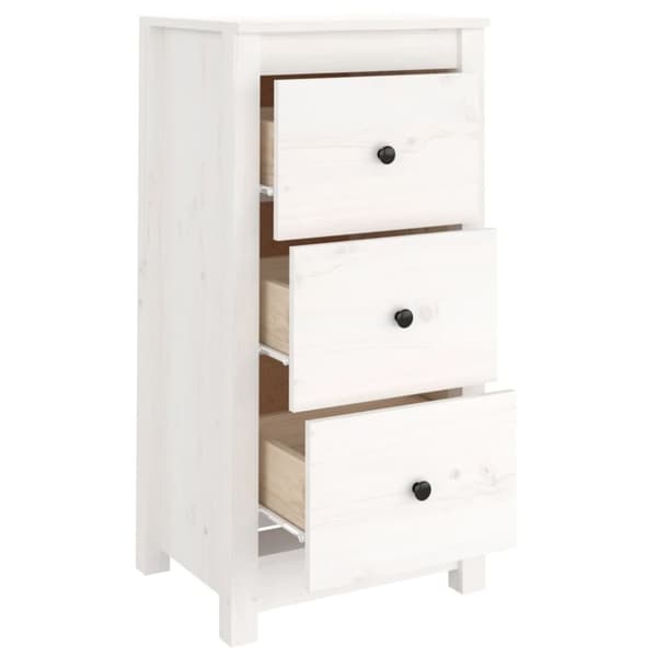 vidaXL skænke 2 stk. 40x35x80 cm massivt fyrretræ hvid