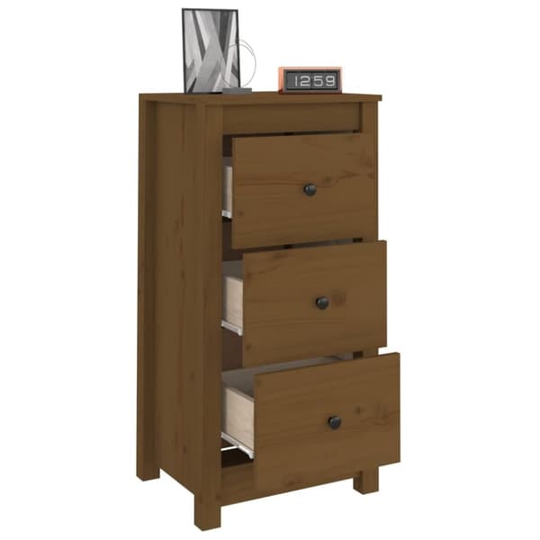 vidaXL skænke 2 stk. 40x35x80 cm massivt fyrretræ gyldenbrun