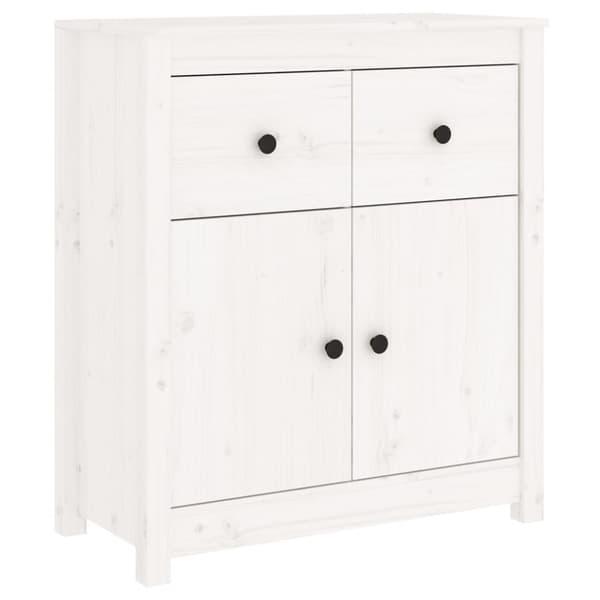 vidaXL skænk 70x35x80 cm massivt fyrretræ hvid