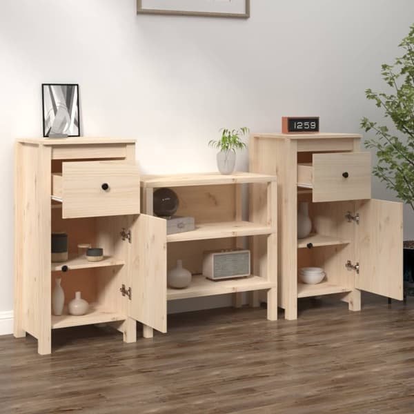 vidaXL skænke 2 stk. 40x35x80 cm massivt fyrretræ