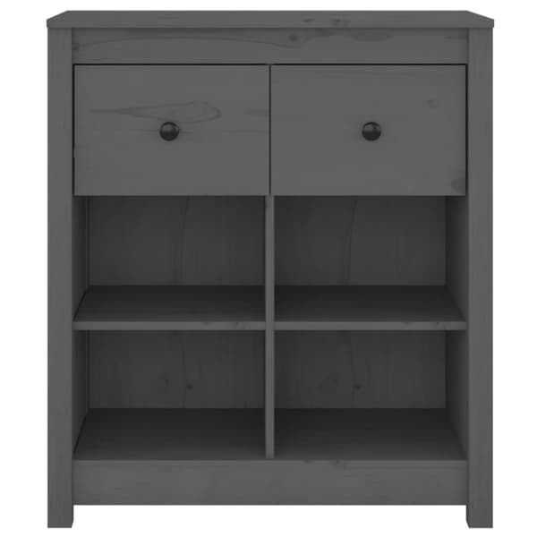 vidaXL skænk 70x35x80 cm massivt fyrretræ grå