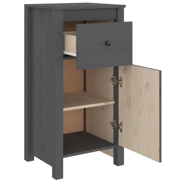 vidaXL skænke 2 stk. 40x35x80 cm massivt fyrretræ grå