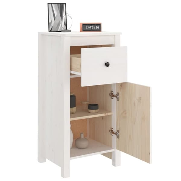 vidaXL skænke 2 stk. 40x35x80 cm massivt fyrretræ hvid