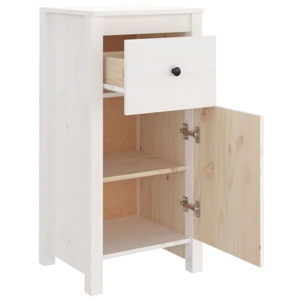 vidaXL skænke 2 stk. 40x35x80 cm massivt fyrretræ hvid