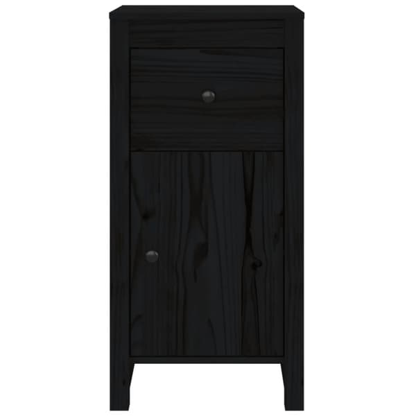 vidaXL skænk 40x35x80 cm massivt fyrretræ sort