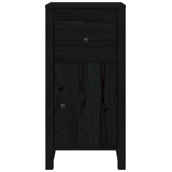 vidaXL skænke 2 stk. 40x35x80 cm massivt fyrretræ sort