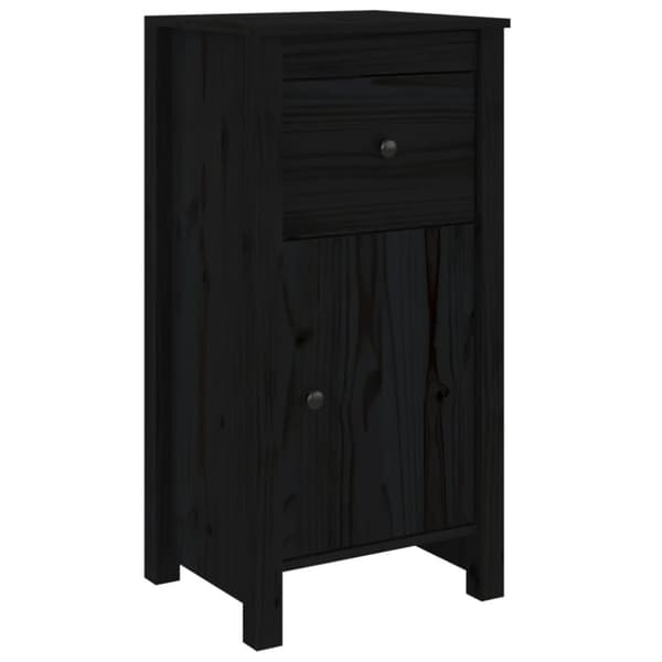 vidaXL skænke 2 stk. 40x35x80 cm massivt fyrretræ sort