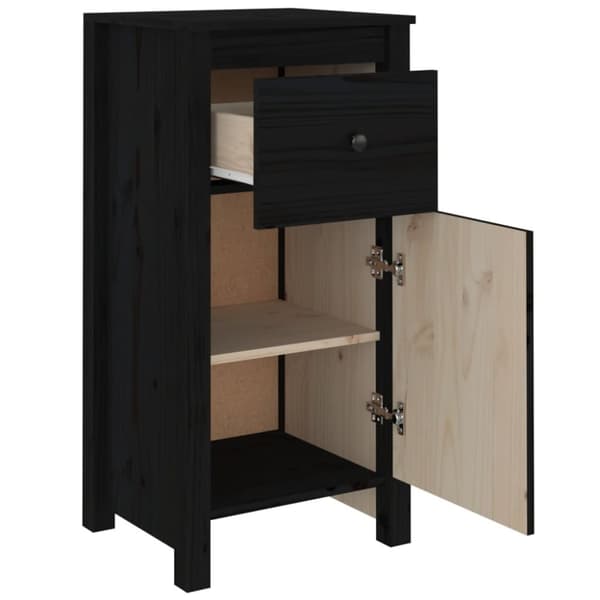 vidaXL skænke 2 stk. 40x35x80 cm massivt fyrretræ sort