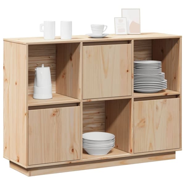vidaXL skænk 110,5x35x80 cm massivt fyrretræ