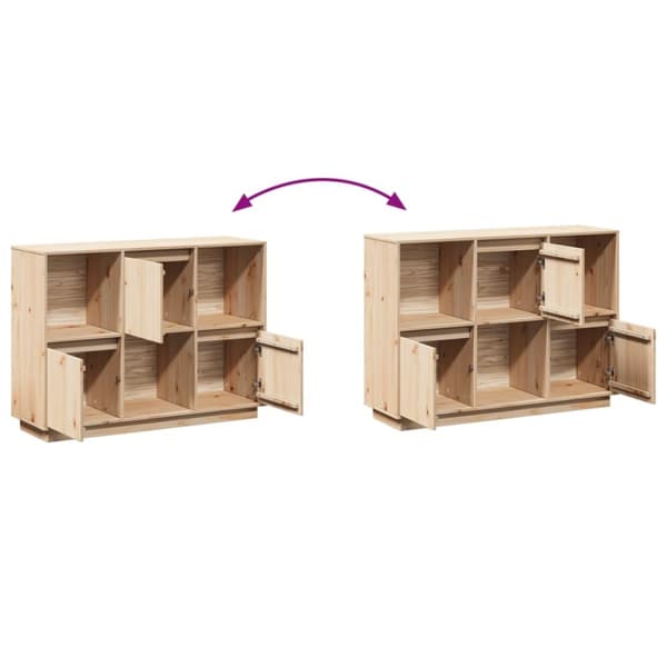 vidaXL skænk 110,5x35x80 cm massivt fyrretræ