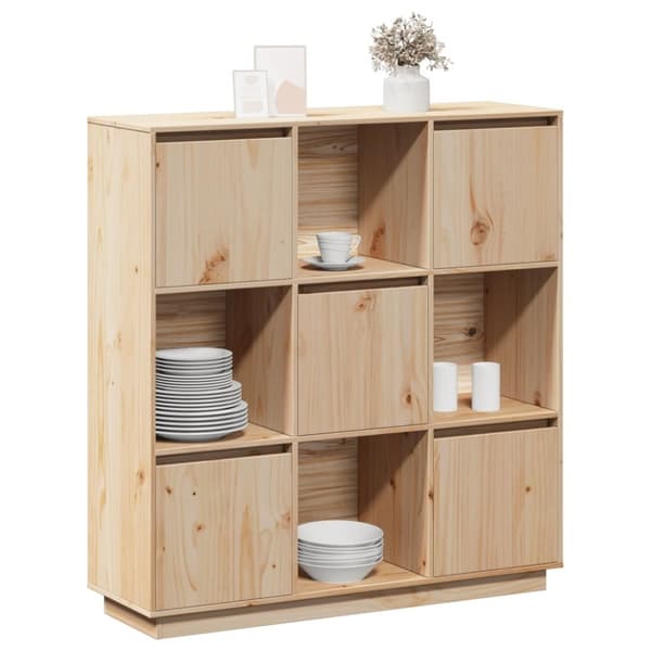 vidaXL reol 110,5x35x117 cm massivt fyrretræ