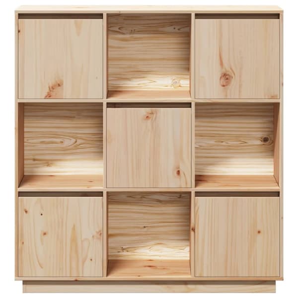 vidaXL reol 110,5x35x117 cm massivt fyrretræ