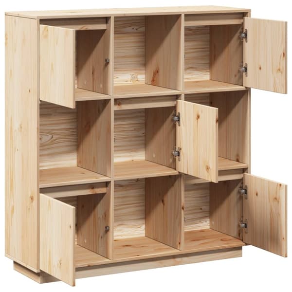 vidaXL reol 110,5x35x117 cm massivt fyrretræ