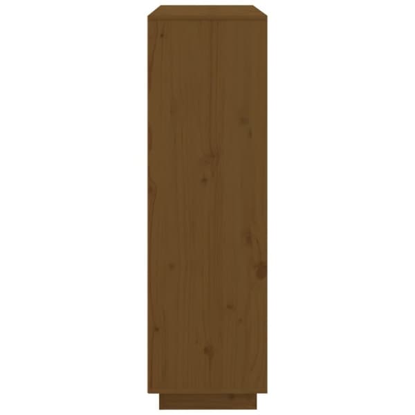 vidaXL højskab 110,5x35x117 cm massivt fyrretræ gyldenbrun