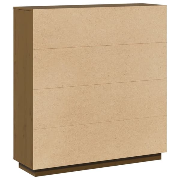 vidaXL højskab 110,5x35x117 cm massivt fyrretræ gyldenbrun
