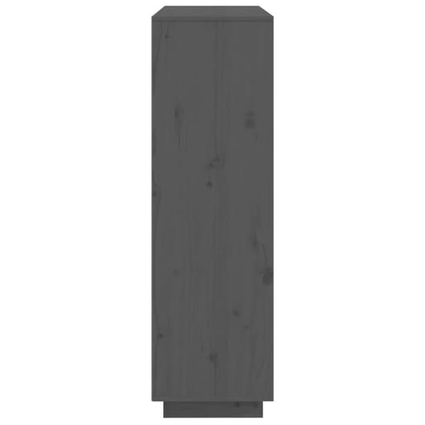 vidaXL højskab 110,5x35x117 cm massivt fyrretræ grå