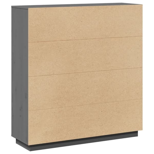 vidaXL højskab 110,5x35x117 cm massivt fyrretræ grå