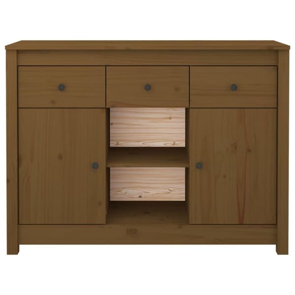 vidaXL skænk 100x35x74,5 cm massivt fyrretræ gyldenbrun