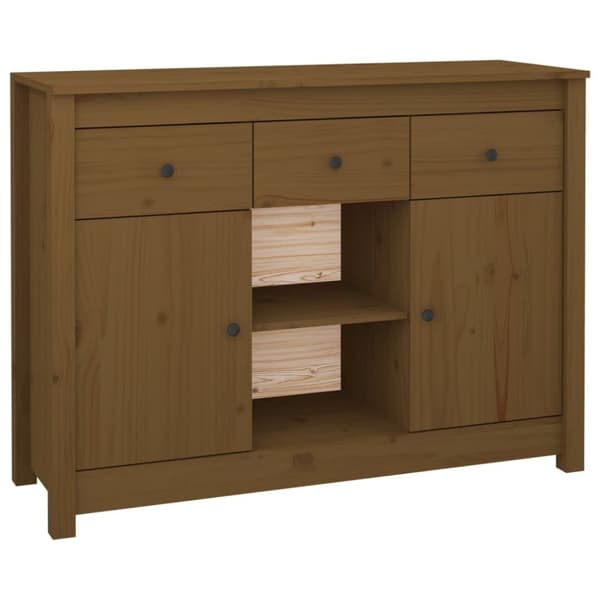 vidaXL skænk 100x35x74,5 cm massivt fyrretræ gyldenbrun
