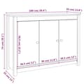 Miniatyrbillede 10 af 11: vidaXL skænk 100x35x74 cm massivt fyrretræ sort