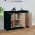 Miniatyrbillede 2 af 11: vidaXL skænk 100x35x74 cm massivt fyrretræ sort