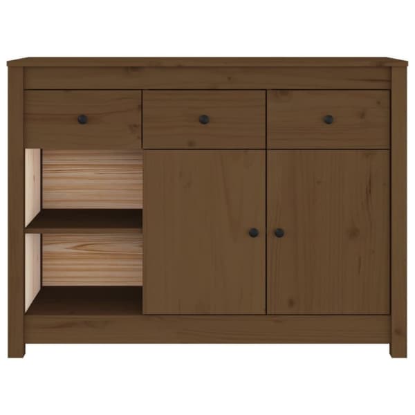 vidaXL skænk 100x35x74 cm massivt fyrretræ gyldenbrun