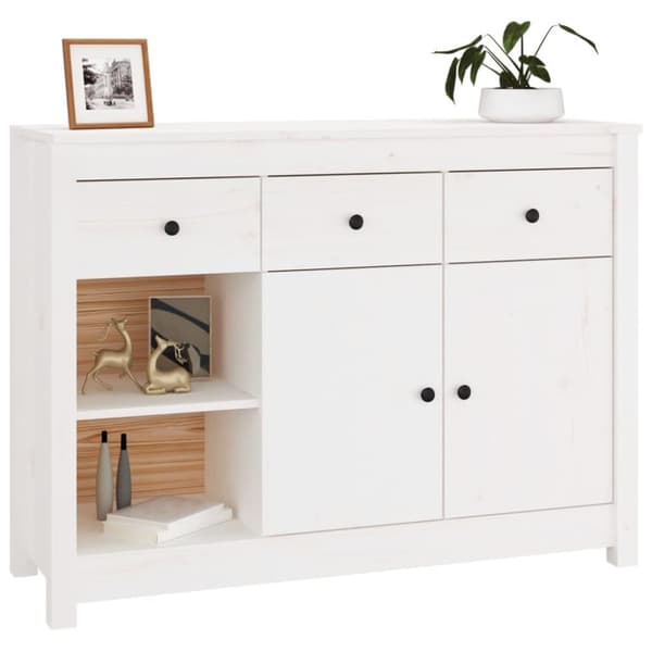 vidaXL Senkki valkoinen 100x35x74 cm täysi mänty