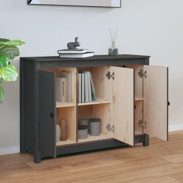 vidaXL Senkki harmaa 100x35x74 cm täysi mänty